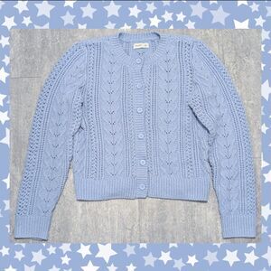 Hollister Light Blue Button Up Cloud Sweater Size M